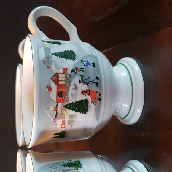 Sango 3900 Silent Night Footed Mugs Korea - Picture 16 of 16